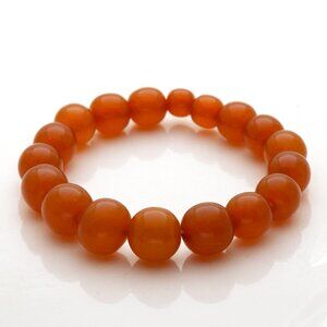 Vintage 1960s BALTIC Amber Bracelet, Butterscotch Reconstituted Amber 10mm